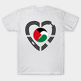 Korean Palestinian Multinational Patriot Flag Series (Heart) T-Shirt